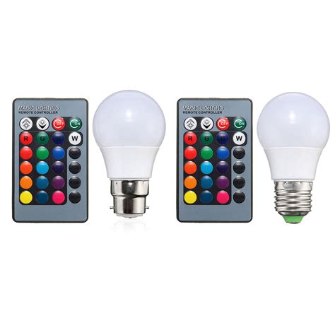 3w E27b22 Dimmable Rgb Led Light Color Changing Lamp Bulb 24 Key