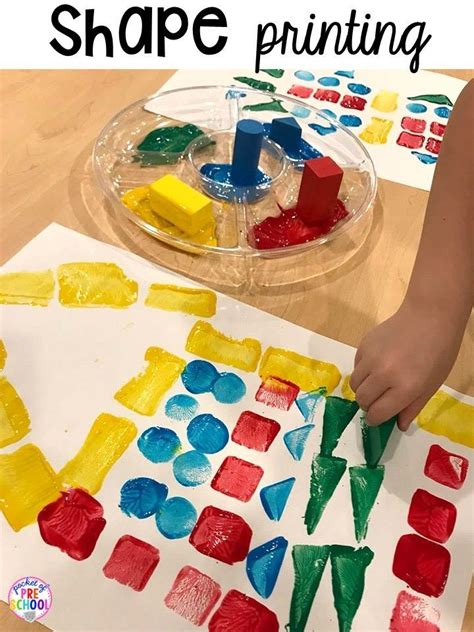 Shape Printing Plus 2d Shapes Activities For Preschool Pre K And
