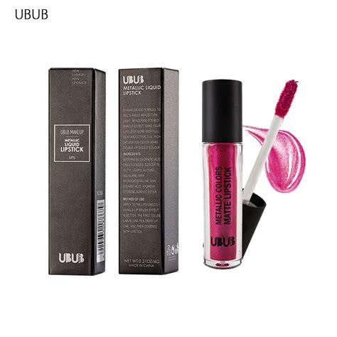 Ubub 12 Colors Glitter Metallic Lip Gloss Matte Waterproof Lip Stick