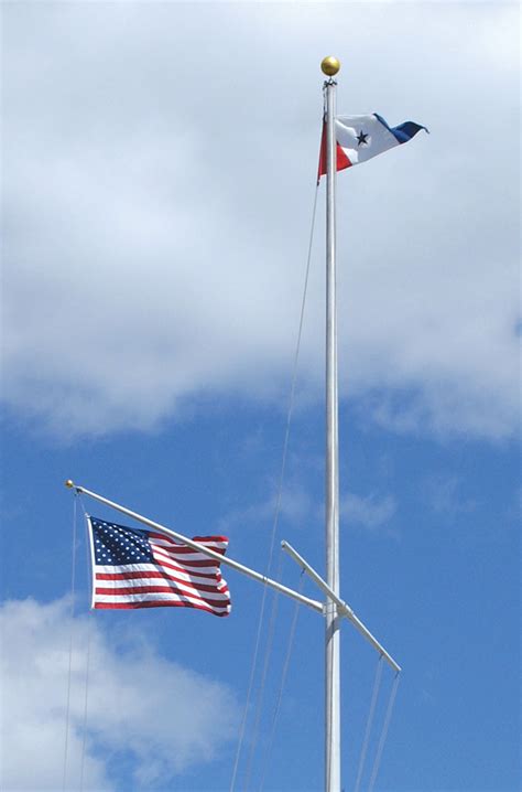 Single Mast Nautical Flagpole With Yardarm And Gaff American Flags Express