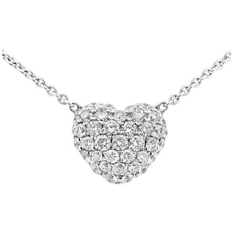 Pave Diamond Heart Pendant Necklace At 1stdibs