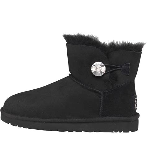 buy ugg womens mini bailey button bling boots black