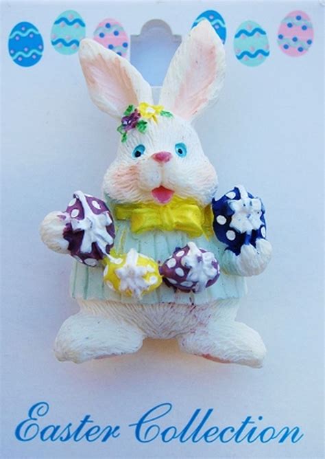Easter Bunny And Colored Eggs Brooch Pin