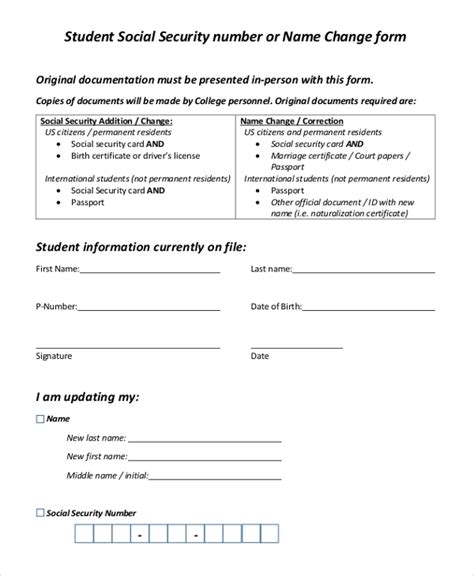 Obtain an application for a social security card form at your nearest social security office. FREE 7+ Sample Social Security Name Change Forms in PDF