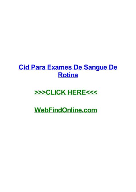 Cid De Exames De Rotina