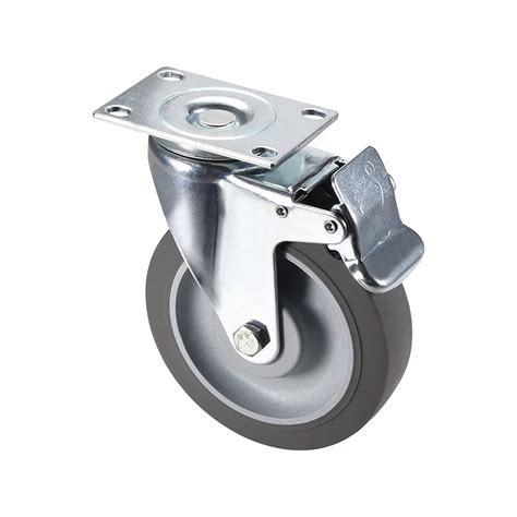Swivel Caster Wheels 5 Inch Tpr Caster 360 Degree Rotate Top Plate With