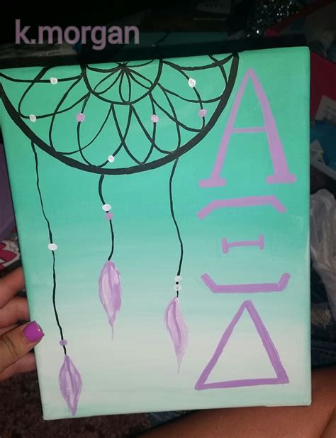 Alpha Xi Delta Axid Sorority Dream Catcher Little Crafting Canvas Paint