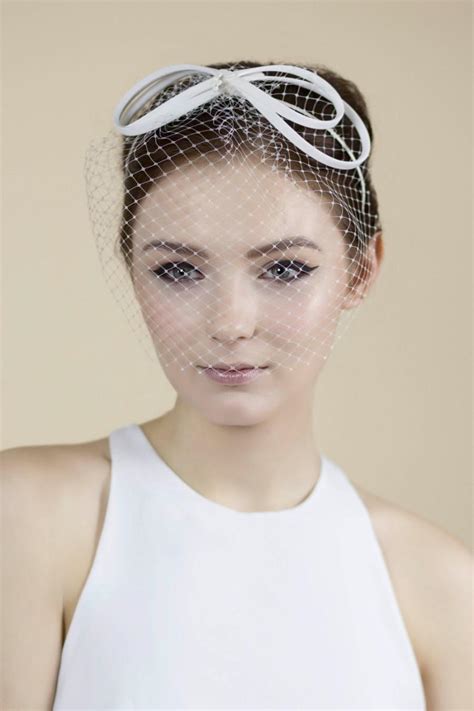 Birdcage Veil Bow Blusher Veil Russian Veiling Veil Band Wedding