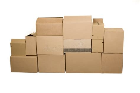 Brown Cardboard Boxes Arranged In Stack Stock Photo Image Of Mail