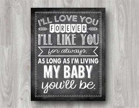 Ill Love You Forever Printable Typography Art By Hellosugarmint