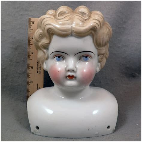 Large Blond China Doll Head By Hertwig China Dolls Doll Head