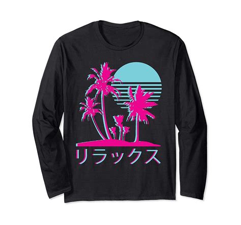 Us.shein.com has been visited by 1m+ users in the past month Aesthetic Vaporwave Long Sleeve T shirt Retro 1980s Otaku ...