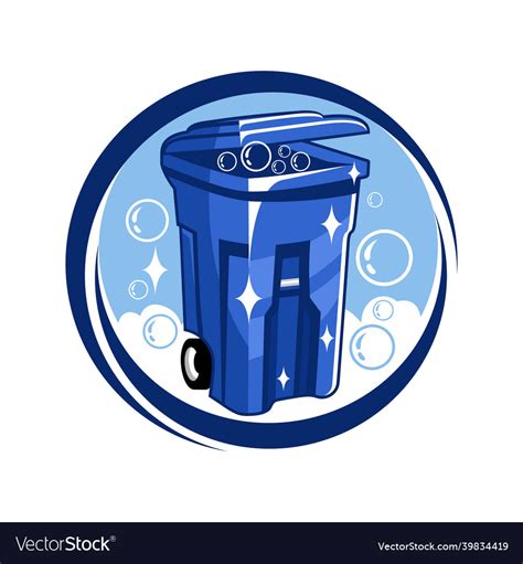 Modern Trash Can Service Logo Royalty Free Vector Image