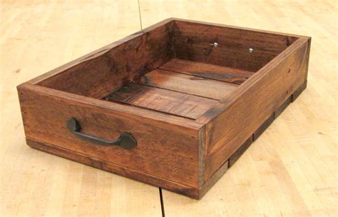 Hand Made Rustic Wooden Crate With Handles Made From Reclaimed Pallet