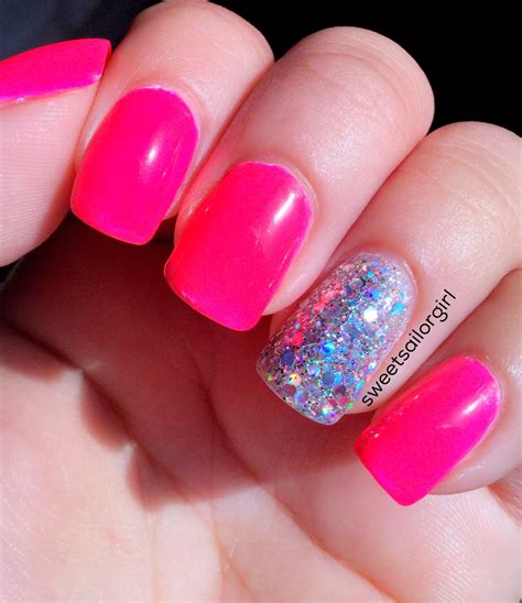 Simple Neon Pink Nails Simple Nail Designs Neon Pink Nails Simple Nails