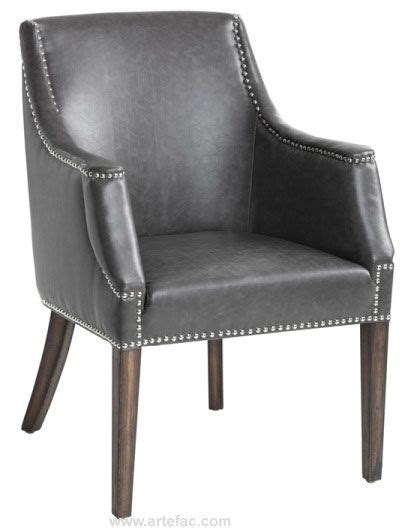 You may withdraw your consent at any time. Grey Leather Arm Chair w/Nailhead SR-100363 | Club chairs ...