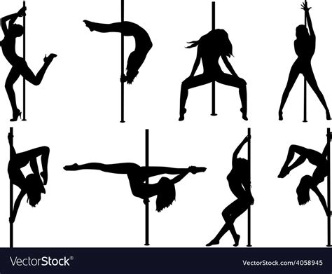 Pole Dance Women Royalty Free Vector Image Vectorstock