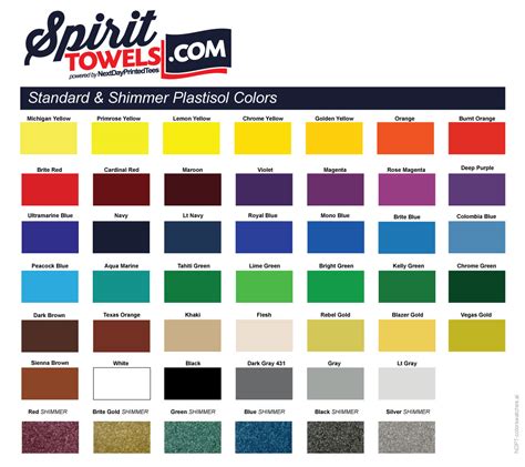 Ink Color Charts By Spirittowelscom