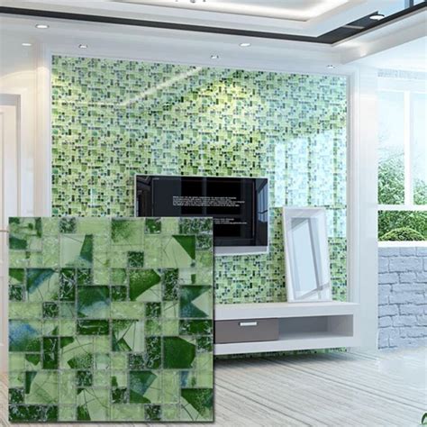 Green Polished Glass Mosaic Wall Tiles Size 300 X 300mm Model Py040 Hanse Tiles Products
