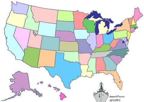 Us Map States Without Names United States Map