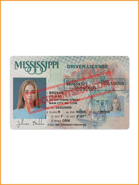 Mississippi Driver License New Template Documents Edit