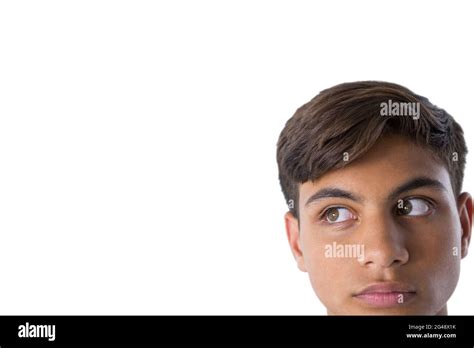 Thoughtful Teenage Boy Looking Away Stock Photo Alamy