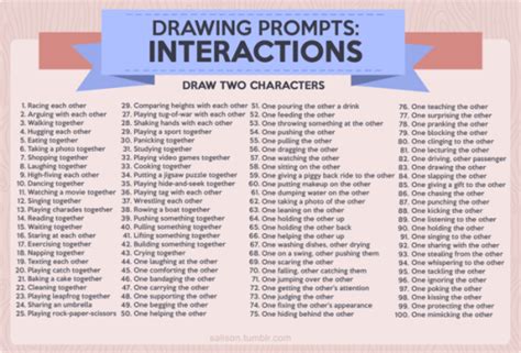 100 Character Interaction Ideas To Help Hone Your Drawing Prompt