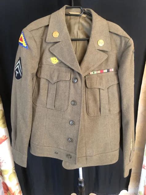 Ww2 7 Th Us Army Field Wool Ike Jacket Eto Advanced Base 1944