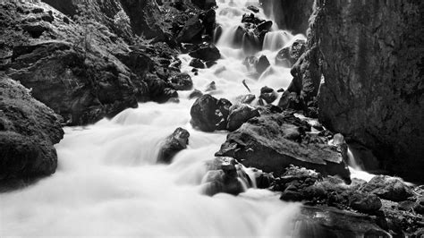 Wallpaper Stones River Nature Black And White Hd Widescreen High