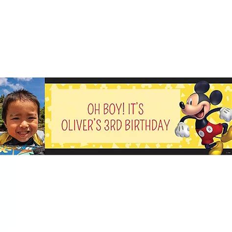 Custom Mickey Mouse Forever Photo Horizontal Banner Party City