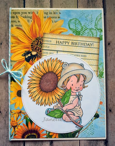 Your free sunflower svg, dxf and pdf templates (available in my free craft library. Janette Fuller: Sunflower Baby Birthday Card