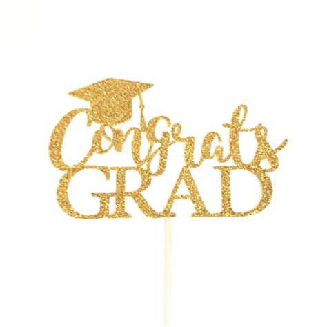 Congrats Grad Cake Topper Graduation Cake Topper Graduation Sign