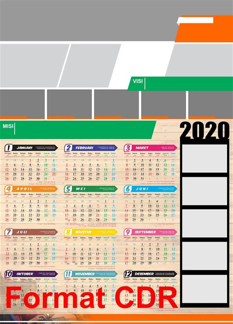 Template Kalender Dinding 2020 Organisasi Format Cdr Dan Psd