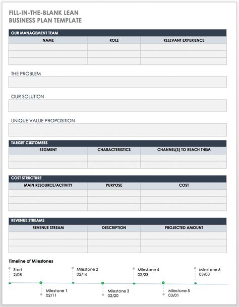 Fill In Blank Printable Downloadable Business Plan Template Printable Templates