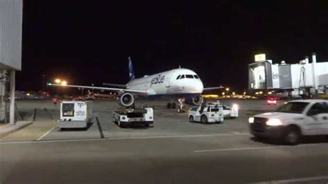 Jetblue Airways A320 Airbus Night Time Pushback At Terminal 5 Jfk By