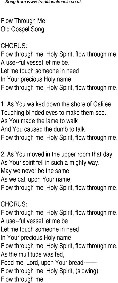 Flow Through Me Christian Gospel Song Lyrics And Chords