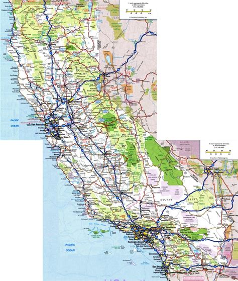 Large Detailed Road And Highways Map Of California State With All Map