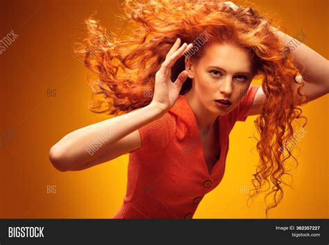 long curly red hair image and photo free trial bigstock