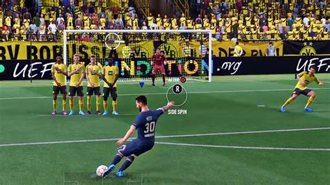 Fifa 22 Leo Messi Amazing Free Kick Goal Vs Dortmund Champions League Youtube