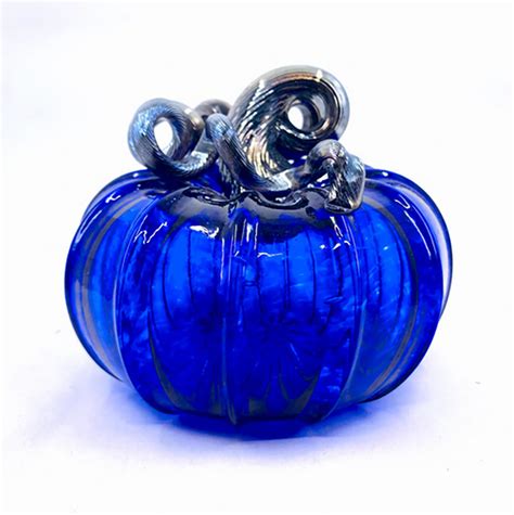 Handblown Glass Pumpkin Blue Goldsmiths