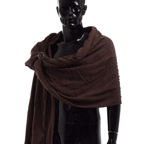 Medieval Men Scarf Brown Wrap Cloak Primitive Hood Neckerchief Shoulder