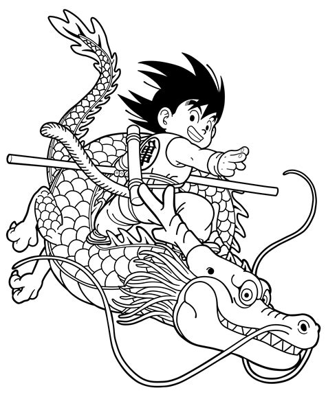 Maybe you would like to learn more about one of these? Facile dragon ball goku sur le dos du dragon shenron - Coloriage Dragon Ball Z - Coloriages pour ...