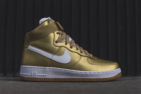 Nike Air Force 1 High Metallic Gold Sneaker Bar Detroit