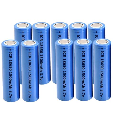 New 10pcslot 18650 Lithium Rechargeable Battery 37v 1500mah Icr18650