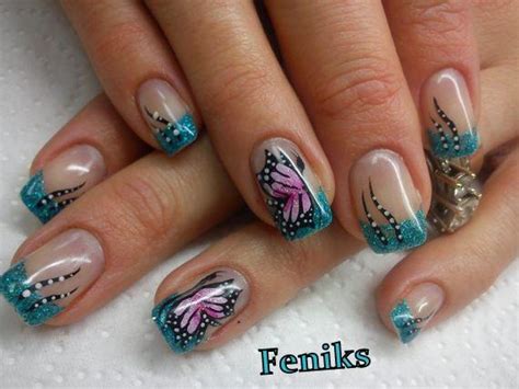 Butterfly nail designs are loved by women for its cute and colorful, beautiful patterns as well as the symbolic meanings it carries or merely for the appealing effect it creates on the nails. Pink butterfly - Nail Art Gallery