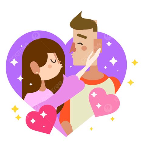 Couple Kiss Clipart Vector Loving Couple Kissing Romantic Tanabata Valentine S Day Png Image