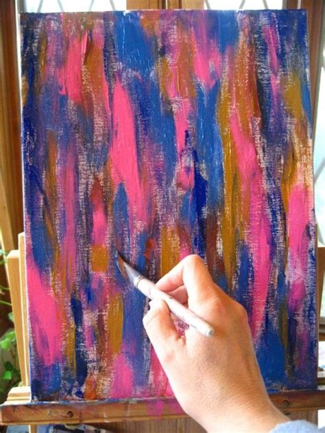 Abstract Painting Idea With Acrylics Masking Tape And Bubble Wrap