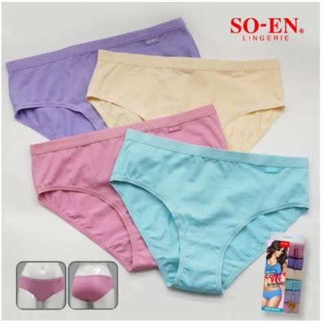 bbs 6 pcs original soen cotton spandex bikini panty for women s panties shopee philippines