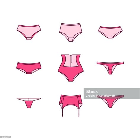 Set Vektor Pakaian Dalam Wanita Ilustrasi Stok Unduh Gambar Sekarang Pakaian Dalam Pakaian