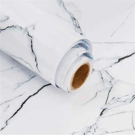 Buy Sticky Back Plastic Roll White Marble Paper 40cm X 3m Self Adhesive